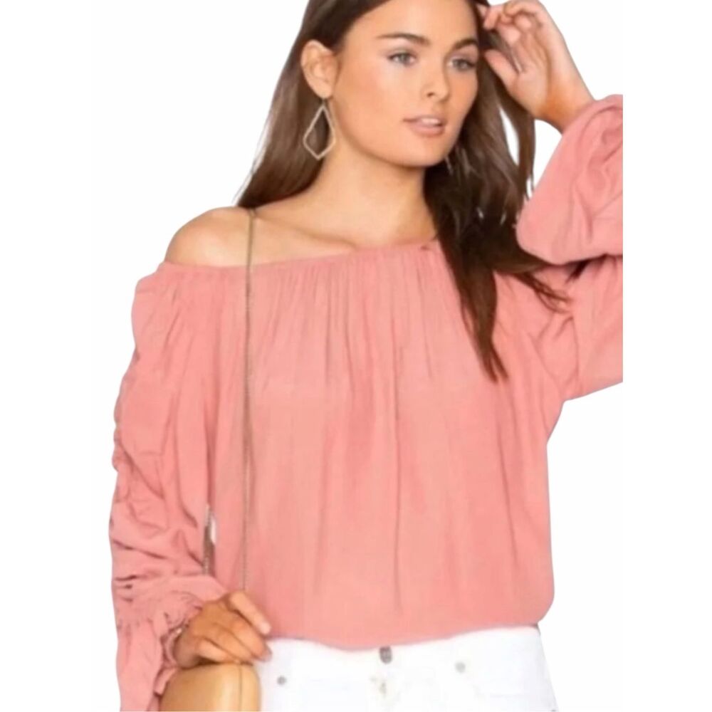 MLM LABEL Atlantic Off Shoulder Peasant Top Blush Pink XS